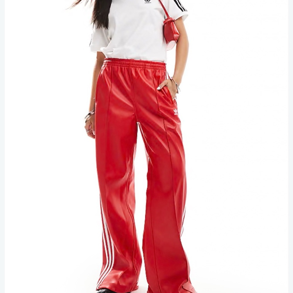 adidas Originals Firebird Faux Leather Track Pants size S